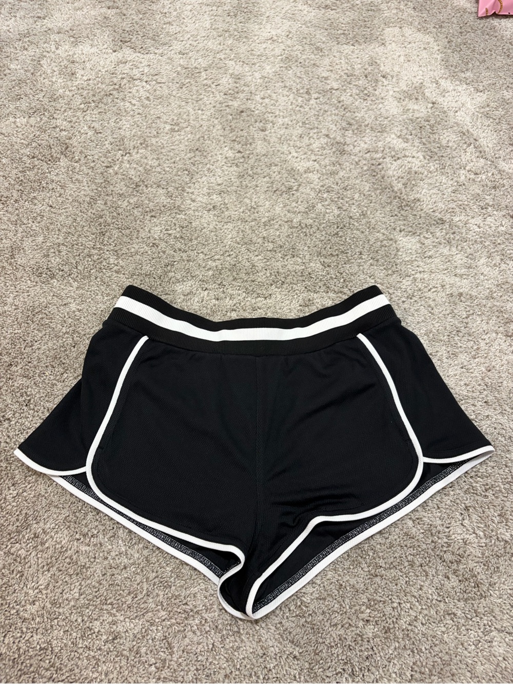 Free People Black Athletic Shorts with White Trim